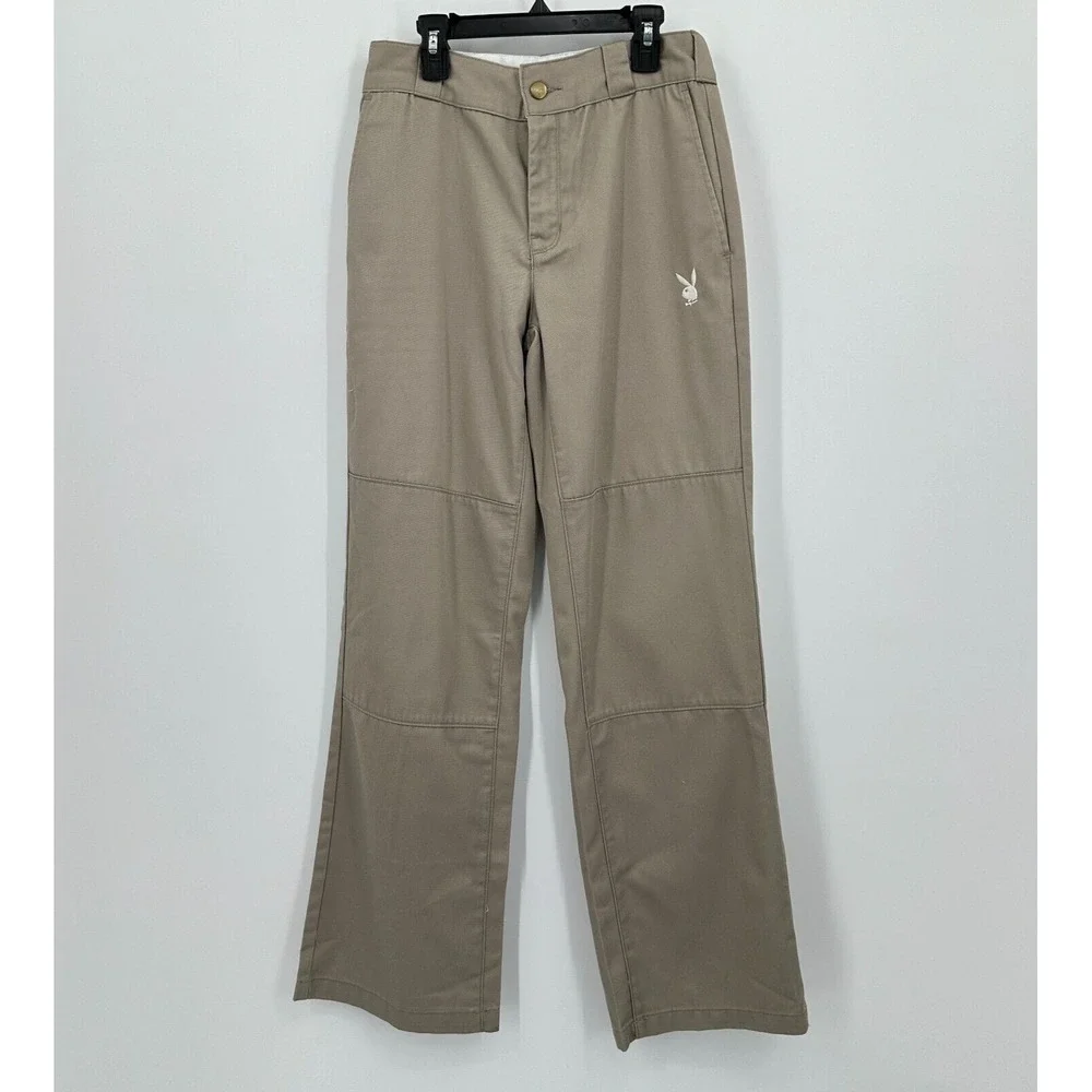 Playboy Pacsun Boyfriend Pants Womens Size 25 Tan Streetwear Skate Tomboy Grunge